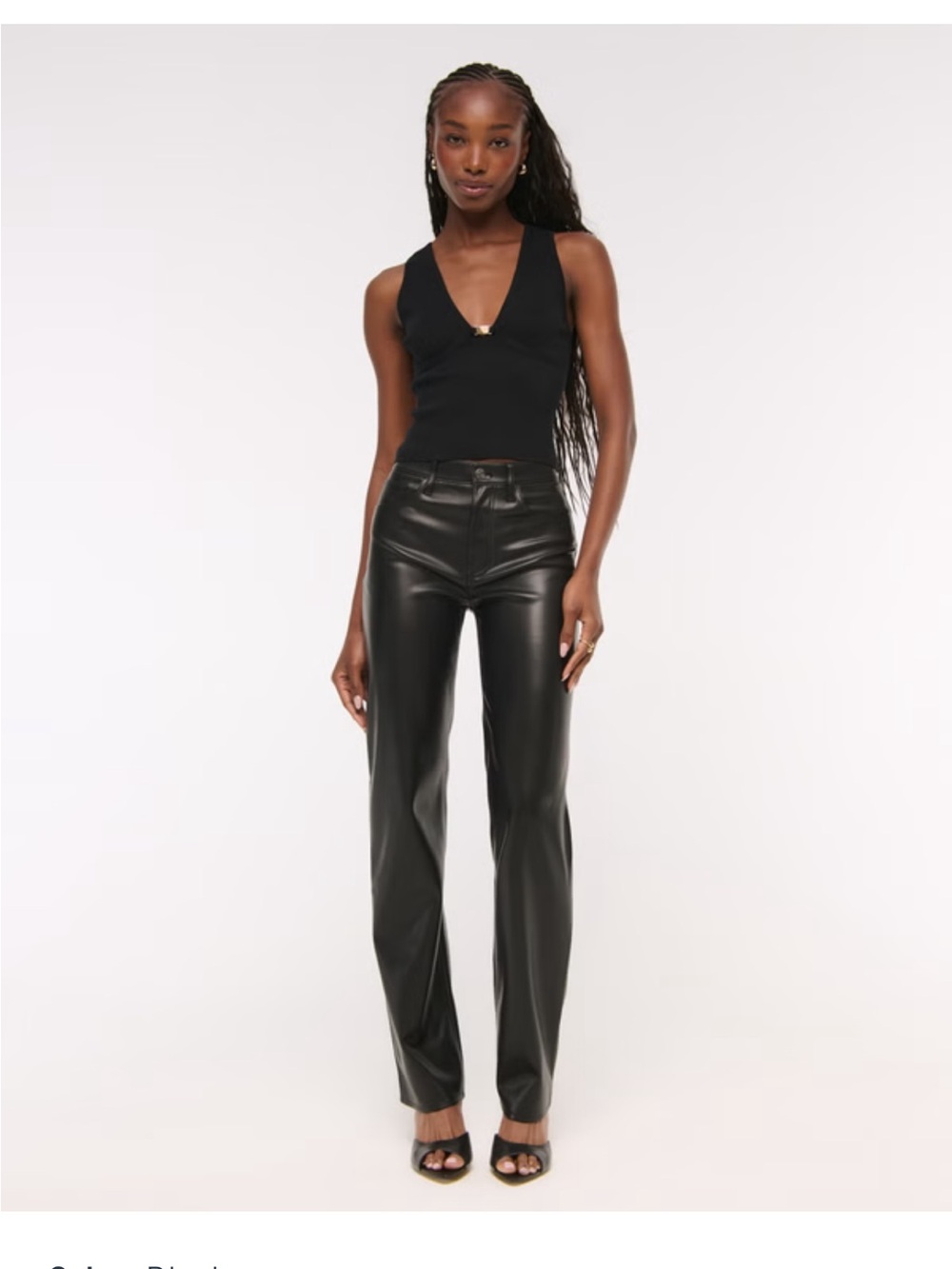 Abercrombie & Fitch Black High-Rise Faux Leather Jeans